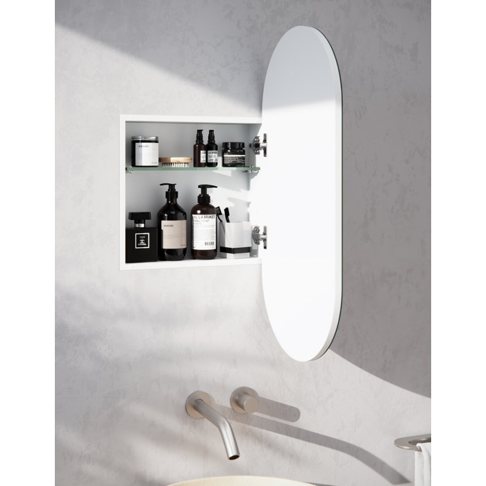 Glass Warehouse 16'' W 32'' H Recessed Frameless Medicine Cabinet with ...